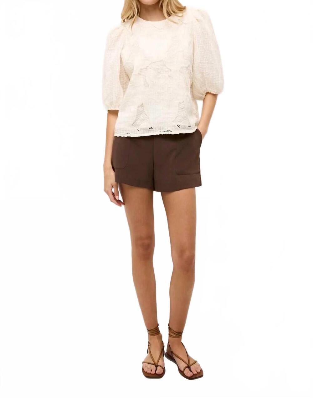 NEW MARIE OLIVER mia crepe shorts in walnut - Picture 1 of 4